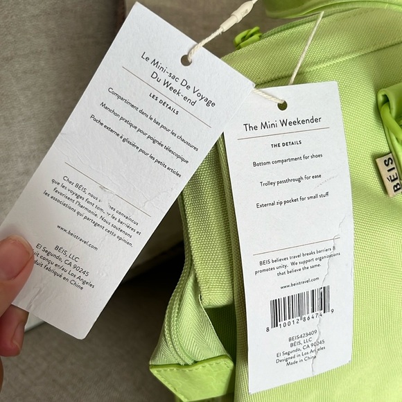 NWT BEIS Mini Weekender in Citron - Picture 5 of 5